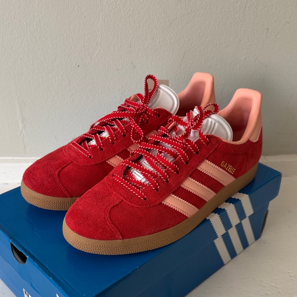 Adidas Gazelle Red and Pink Sneakers NWT